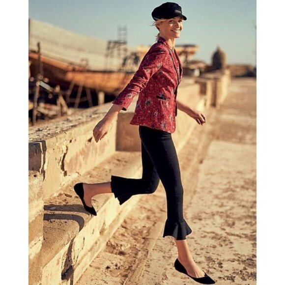 Anthropologie Berenice Piped Floral Button Up Luxe Blazer | Medium - Picture 11 of 12